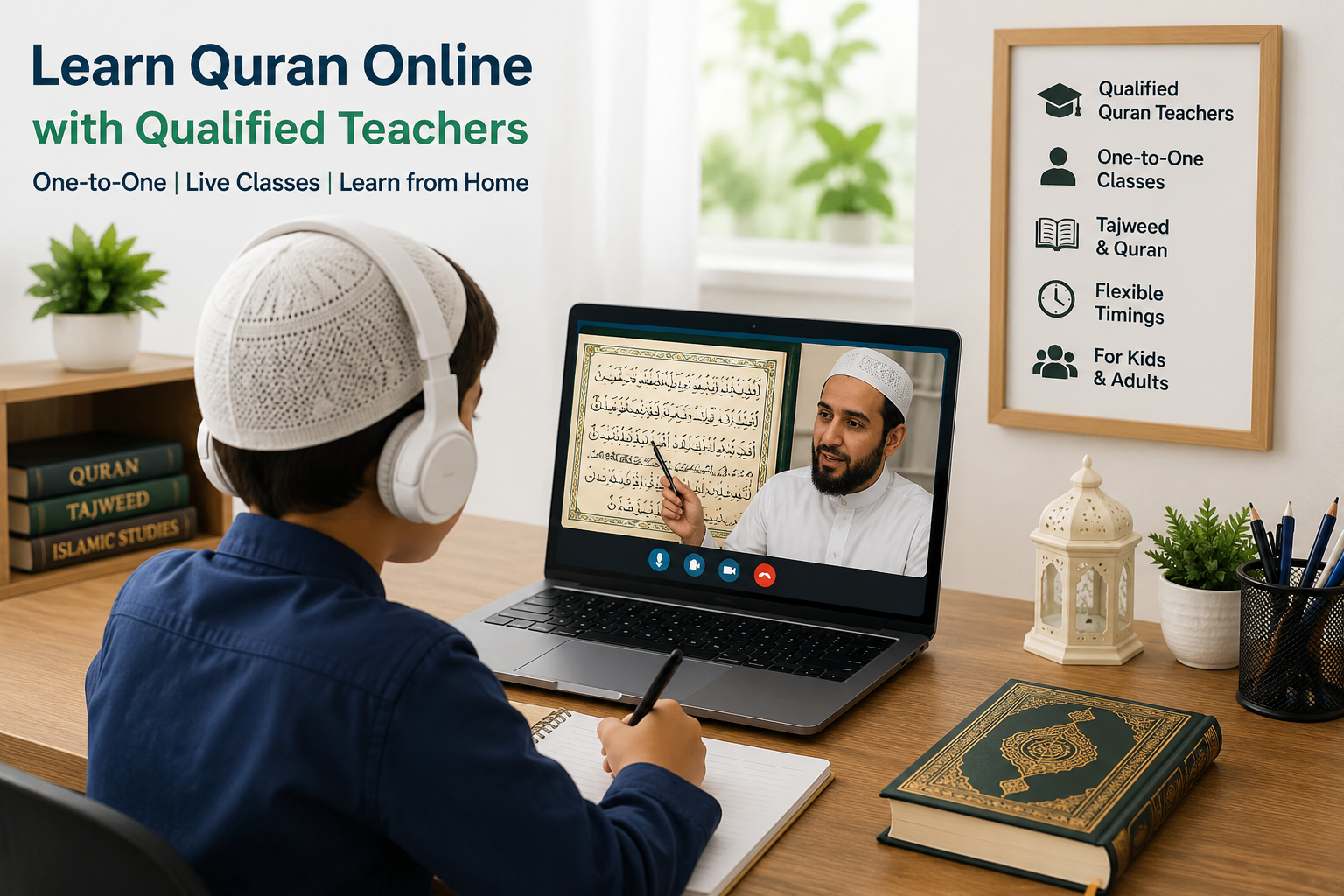 Choose the best online Quran teacher to learn the Holy Quran with personalized one-on-one classes, expert guidance, and proper Tajweed.